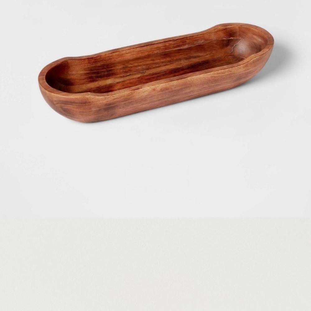 NWT Threshold Wooden Oval Mango wood serving bowl